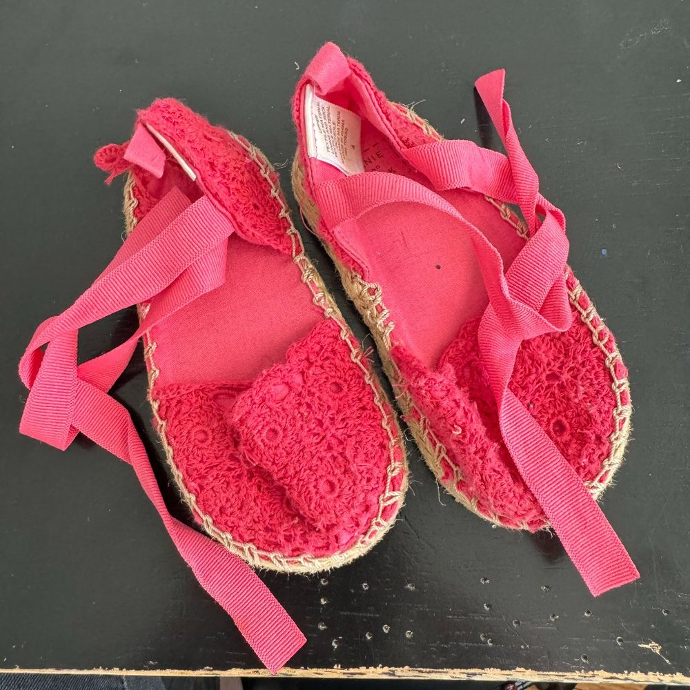 Like New Janie & Jack Pink Baby Espadrilles Sz 4